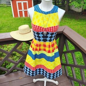 - NOVIS $1500 SZ 2 "THE WALTER" JAQUARD PRINT FIT & FLARE SLEEVELESS DRESS…